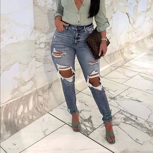 Distressed Mom Jeans